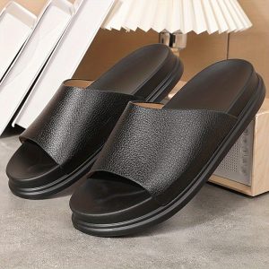 Men'S Fashionable Slip-On Sandals: Relaxed, Trendy, And Minimalist Design with Pure Color, Suitable for All Seasons And Both Indoor And Outdoor Use