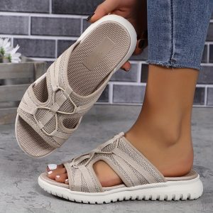 Women's Platform Wedge Casual Slip-On Sneakers, Breathable Mesh Walking Shoes for Summer